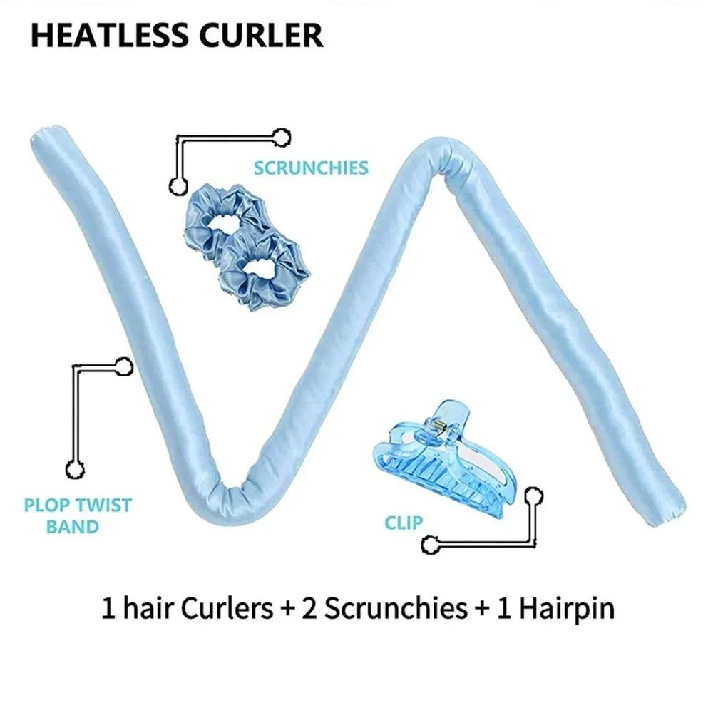 4PCS Heatless Curling Rods Hair Rollers Silk Curling Ribbons Styling Tools for Natural Curls Hair Care Accessories