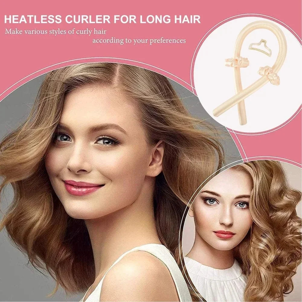 4PCS Heatless Curling Rods Hair Rollers Silk Curling Ribbons Styling Tools for Natural Curls Hair Care Accessories