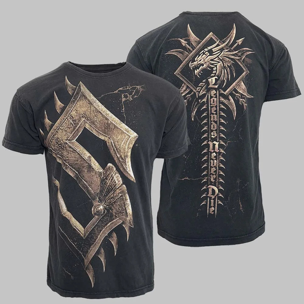 High Street T-shirt Summer Black ShortSleeve Cotton Casual Versatile Popular Recommendation Fan Gift Metal Music Fan Women Men